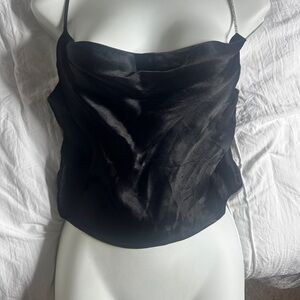 Zara Black Satin Cami Top